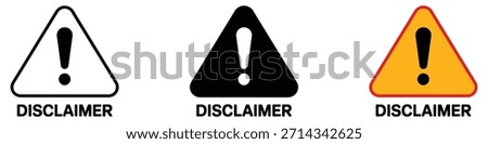 Disclaimer icon vector. warning, alert symbol. vector illustration.