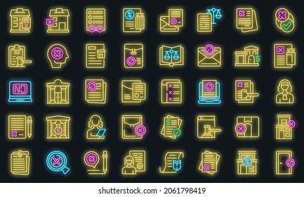 Disclaimer icons set outline vector. Defence waiver. House justice