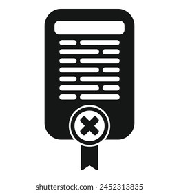 Disclaimer paper emblem icon simple vector. Law data. Registration claim