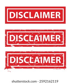Disclaimer, rust dirty red simple rectangle vector rubber stamp