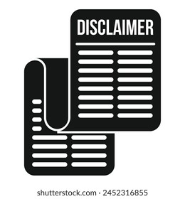 Disclaimer work paper icon simple vector. Protection mark. Service sign