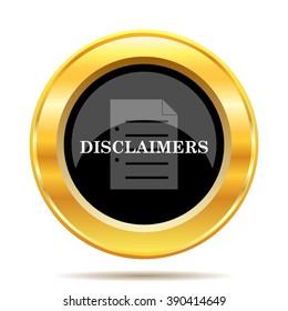 Disclaimers icon. Internet button on white background. EPS10 vector.