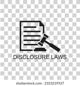 disclose law icon , regulation icon vector