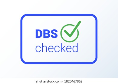 Disclosure and Barring Service - DBS Checked Schild. Vektorgrafik