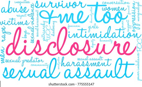 Disclosure word cloud on a white background. 