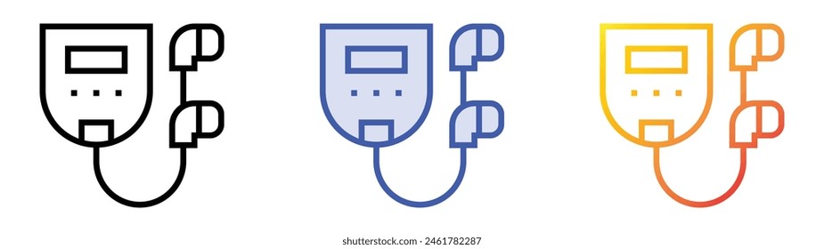 discman icon. Linear, Blue Fill and Gradient Style Design Isolated On White Background