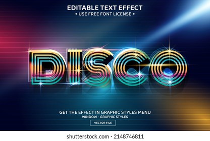 Disco 3D editable text effect template