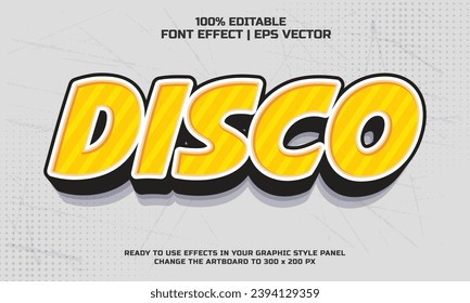 Disco 3d editable vector text style effect