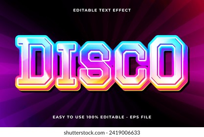 Disco 3d style editable text effect template