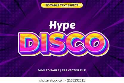 disco 3d text effect with colorful theme. orange typography template for disco tittle