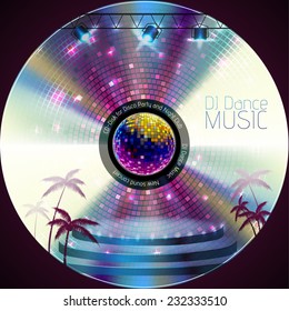 Disco abstract background. Record or disk