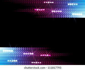 Disco Abstract Colorful Stripes on Black Background