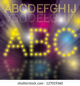 Disco Alphabet. Vector disco letters alphabet with blends. All elements with transparent are on separated layers.