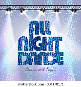Disco background all night dance