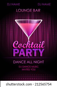 Disco background. Cocktail party poster