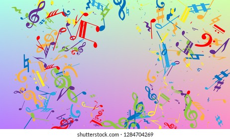 Disco Background Many Random Falling Notes Stock Vector (Royalty Free ...