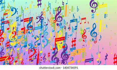 Disco Background Colorful Musical Notes Symbol Stock Vector (Royalty ...