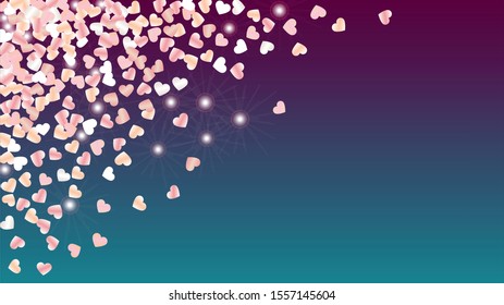 Disco Background with Confetti of Glitter Particles. St. Valentine Day. Birthday pattern. Light Spots. Explosion of Confetti. Glitter Vector Illustration. Design for Banner.