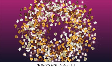 Disco Background with Confetti of Glitter Particles. St. Valentine Day. Christmas pattern. Light Spots. Explosion of Confetti. Glitter Vector Illustration. Design for Banner.