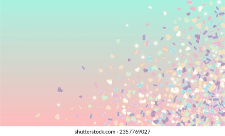 Disco Background with Confetti of Glitter Particles. St. Valentine Day. Anniversary pattern. Light Spots. Explosion of Confetti. Glitter Vector Illustration. Design for Print.