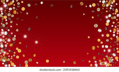 Disco Background with Confetti of Glitter Particles. Sparkle Lights Texture. Holiday pattern. Light Spots. Star Dust. Explosion of Confetti. Design for Card.