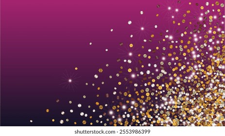 Disco Background with Confetti of Glitter Particles. Sparkle Lights Texture. Party pattern. Light Spots. Star Dust. Explosion of Confetti. Design for Sale.