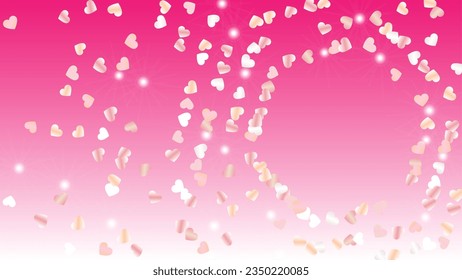 Fondo Disco con Confetti de partículas brillantes del corazón. Día de San Valentín. Patrón disco. Puntos de luz. Explosión de Confetti. Ilustración del vector de brillo. Diseño para tarjeta.