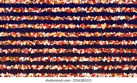 Fondo Disco con Confetti de partículas brillantes del corazón. Día de San Valentín. Patrón de partido. Puntos de luz. Explosión de Confetti. Ilustración del vector de brillo. Diseño para Volante.
