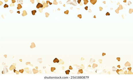 Disco Background with Confetti of Hearts Glitter Particles. St. Valentine Day. Christmas pattern. Light Spots. Explosion of Confetti. Glitter Vector Illustration. Design for Print.