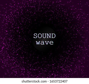 Disco background. Glowing sparkles. Abstract particles. Shining purple confetti. Light effect. Falling stars. Glittering particles. Holiday shimmering lights. Vector illustration.