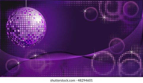 Disco background with mirror ball
