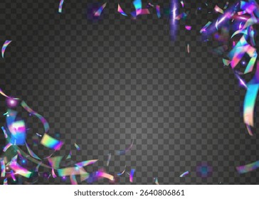 Disco Background. Neon Glitter. Retro Sparkle. Isolated Banner. Art Christmas Serpentine. Festive Effect. Blue Laser Burst. Digital Tinsel. Purple Disco Background