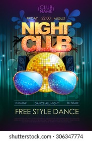 Disco background. Disco party poster 