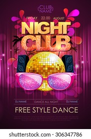 Disco background. Disco party poster 