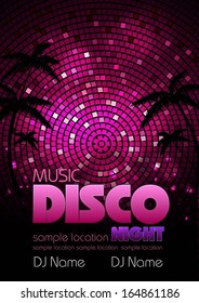 Disco background. Disco poster