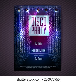 Disco background. Disco poster