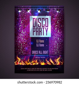 Disco background. Disco poster