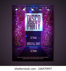 Disco background. Disco poster