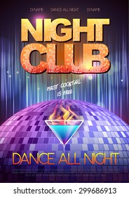 Disco background. Disco poster.