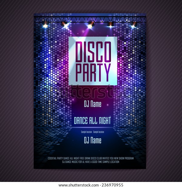 Disco Background Disco Poster Stock Vector (royalty Free) 236970955