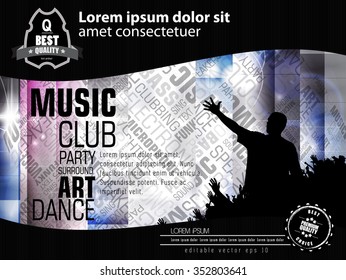 Disco background for poster or banner, vector