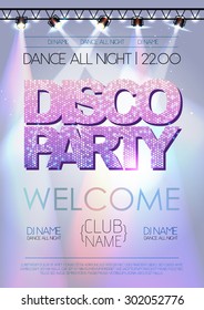 Disco background.Disco party poster