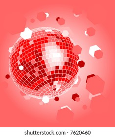 Disco ball, abstract xmas background
