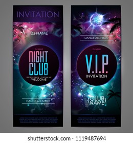 Disco ball background. Disco party poster on open space background