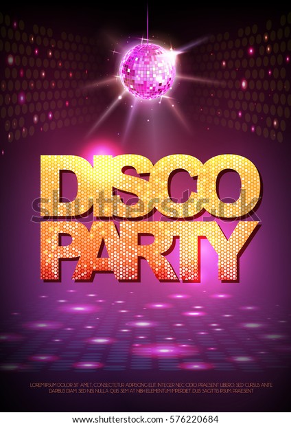 Disco Ball Background Disco Party Poster Stock Vector (Royalty Free ...