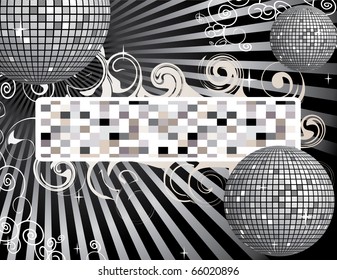 Disco ball background with place for your text