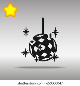 Disco ball black Icon button logo symbol concept high quality on the gray background