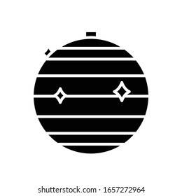 Disco ball black icon, concept illustration, vector flat symbol, glyph sign.