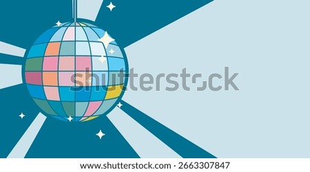 Disco ball with blank space for writting illustration vector