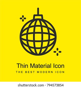 Disco ball bright yellow material minimal icon or logo design